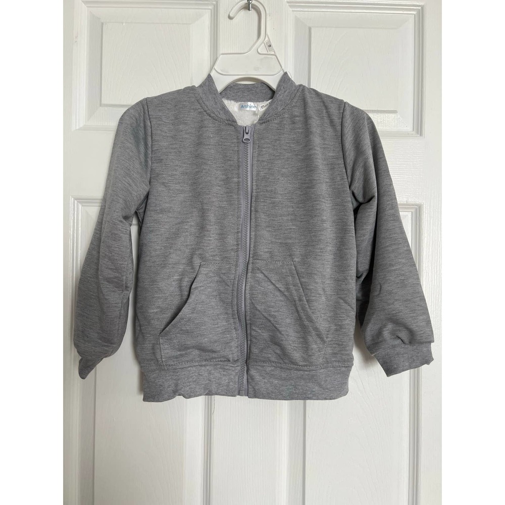 KIDS UNISEX SOLID FLEECE FRONT ZIPPER WITH POCKETS JACKETS SIZE 6-7T